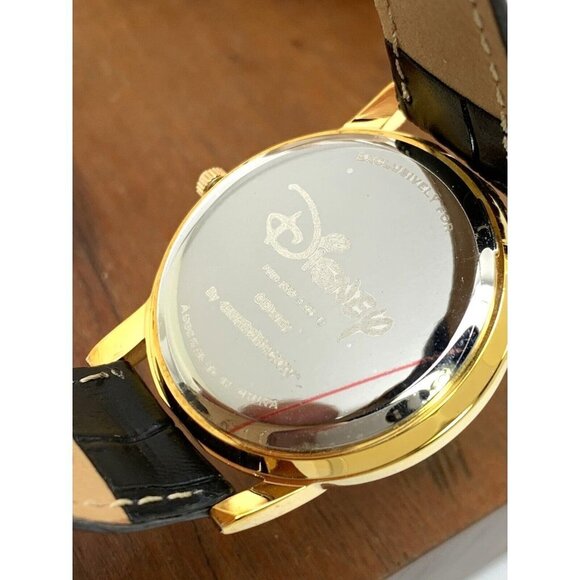 Disney Women's Watch Minnie Mouse WDS000410 Quartz Gold 35mm Black Leather Strap - Picture 6 of 13